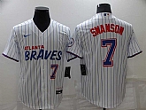 Braves 7 Dansby Swanson White 2021 City Connect Cool Base Jersey,baseball caps,new era cap wholesale,wholesale hats
